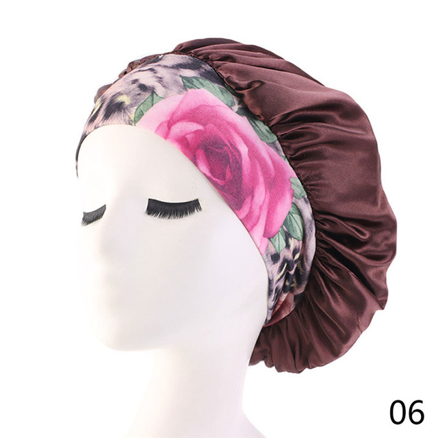 Satin Bonnet Hair Caps Double Layer Adjust Sleep Night Cap Head Cover Hat For Curly Springy Hair Styling Accessories