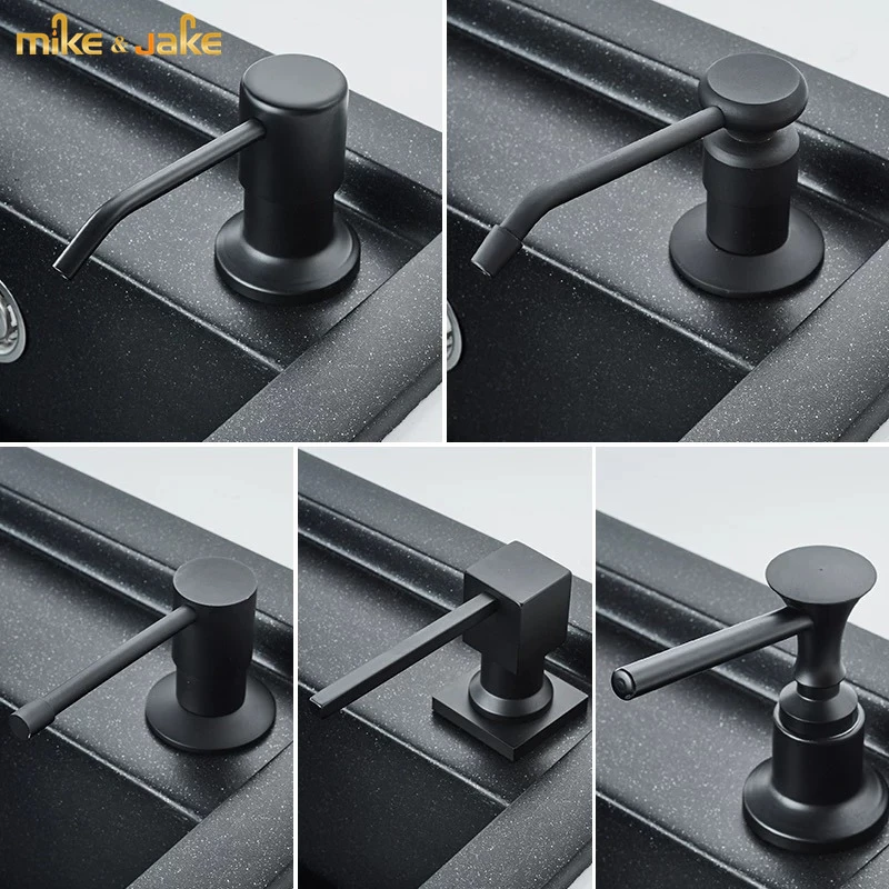 Black soap dispenser kitchen sink dispenser detergent bottle large capacity 400ml dish washer cleaner press soap dispenser