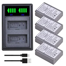 4pc BLN-1 PS BLN1 PS-BLN1 PSBLN1 Battery Bateria + USB Charger for Olympus OM-D E-M1 E-M5 Mark II PEN-F E-P5 EM1 EM5 PENF EP5