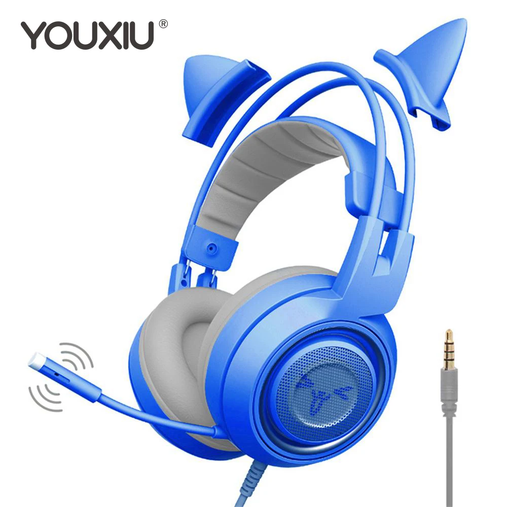 

YOUXIU Wireless Headphone Stereo Sound Bluetooth Earphones Cat Ear Gaming Headset With Microphone Noise Canceling For Laptop PC