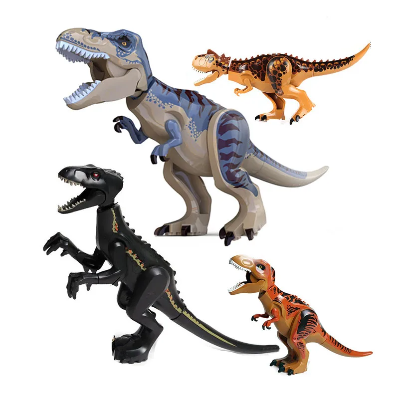 

4pcs Tyrannosaurus Rex jurassic World Lizard Heavy Claw Dragon King Ghidrah Dinosaur Building Blocks toys for children