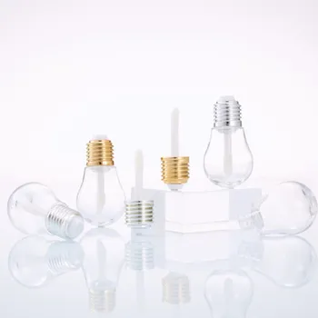 

1pcs 6ml Cute Light Bulb Shape Empty Lip Gloss Tube Mini Refillable Lip Balm Bottles Sample Vials With Rubber Inserts Wholesale