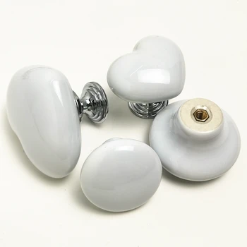 White Ceramic Handle European Dresser Pulls Drawer Pulls Knobs Kitchen Wardrobe Door Cabinet Handle Porcelain Furniture Hardware