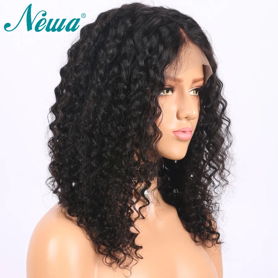 Newa Hair 360 синтетический парик Remy синтетический парик человеческих волос с волосами младенца кудрявые бразильские фронтальные парики для черных женщин