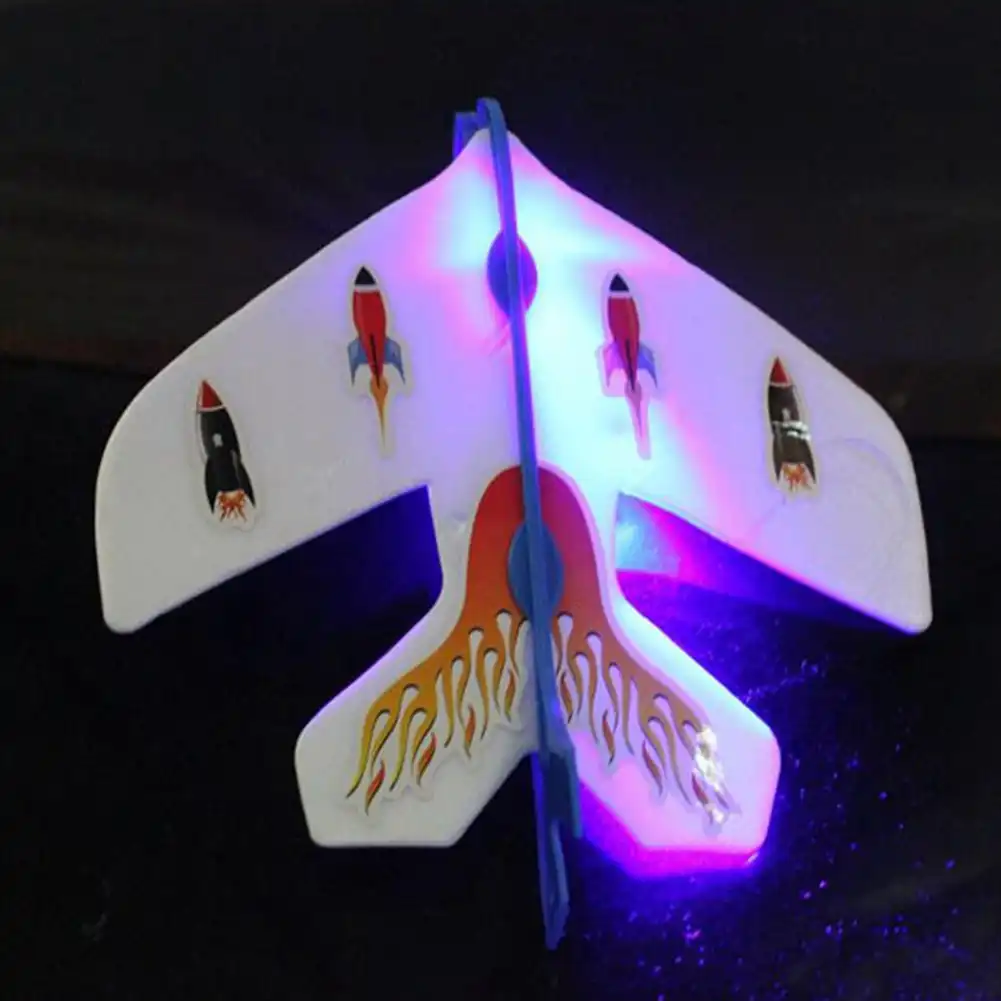 LED Light Flashing Slingshot Airplane Glider Plane Kit Kid ToyDiecasts