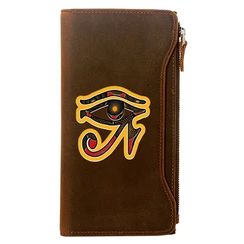 

Classic Retro The Eye of Horus Design Genuine Leather Wallet Men Long Purse