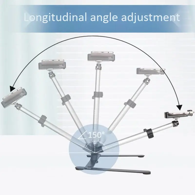  Photography Adjustable Table Top Stand Set Mini Monopod+Phone Clip Fill-In Light Bluetooth Control