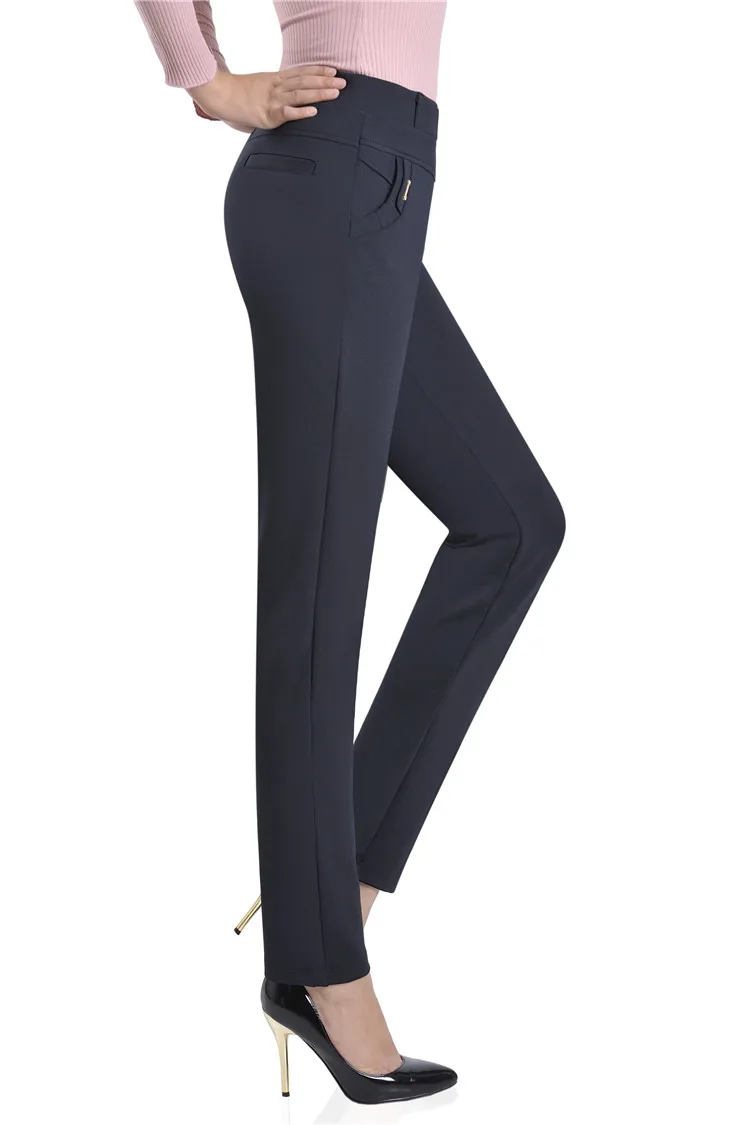 Большие размеры 9XL новые женские осенне-зимние брюки с высокой талией эластичные брюки средней длины для мамы женские узкие брюки
