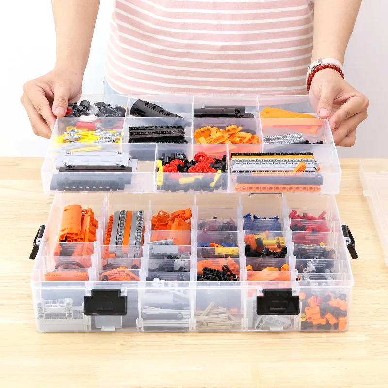  Parts Tools Cosmetic Jewelry Storage Case Multifunction Thicken Plastic Grids Home Blocks Toy Organ