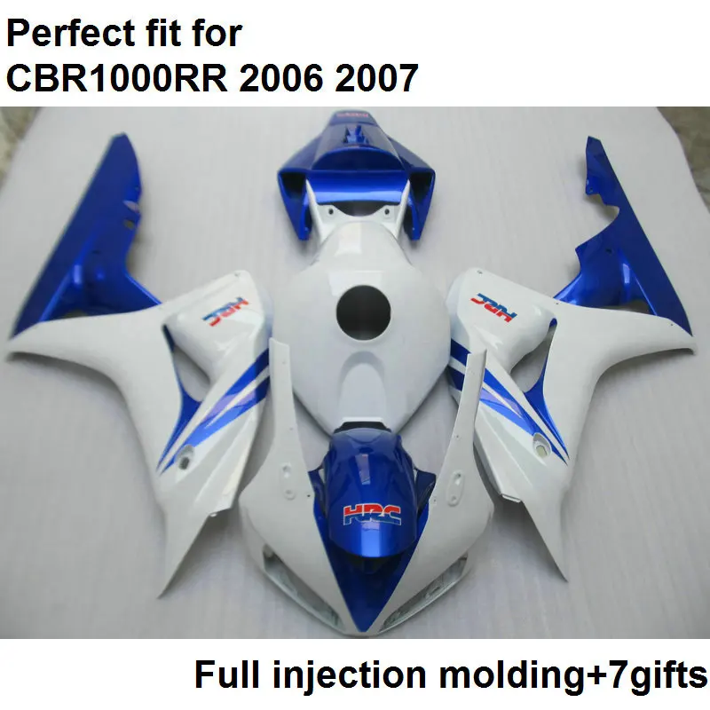 100% подходит для Honda CBR1000RR 2006 2007 синие белые обтекатели комплект CBR 1000RR 06 07 SZ07|Полные