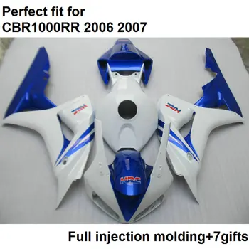 

100% fit for Honda CBR1000RR 2006 2007 blue white fairings kit CBR 1000RR 06 07 SZ07