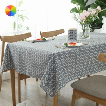 

Nordic Cotton Linen Tablecloth Yellow Plaid Striped Printing Table Cloth Pendant Lace Decor Rectangular Tea Table Pad Meal Cloth
