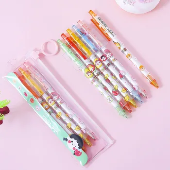 

36 pcs/lot Creative Fruit Girl Gel Pen Cute 0.5mm black Ink Signature Pens Promotional Gift Office School Supplies