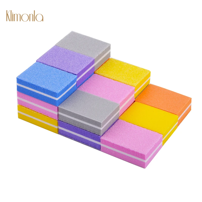 

20pcs Mini Nail Sponge Buffers For UV Gel Nail File Sanding Tools Colorful Small Nail Art Polishing Files For Salon
