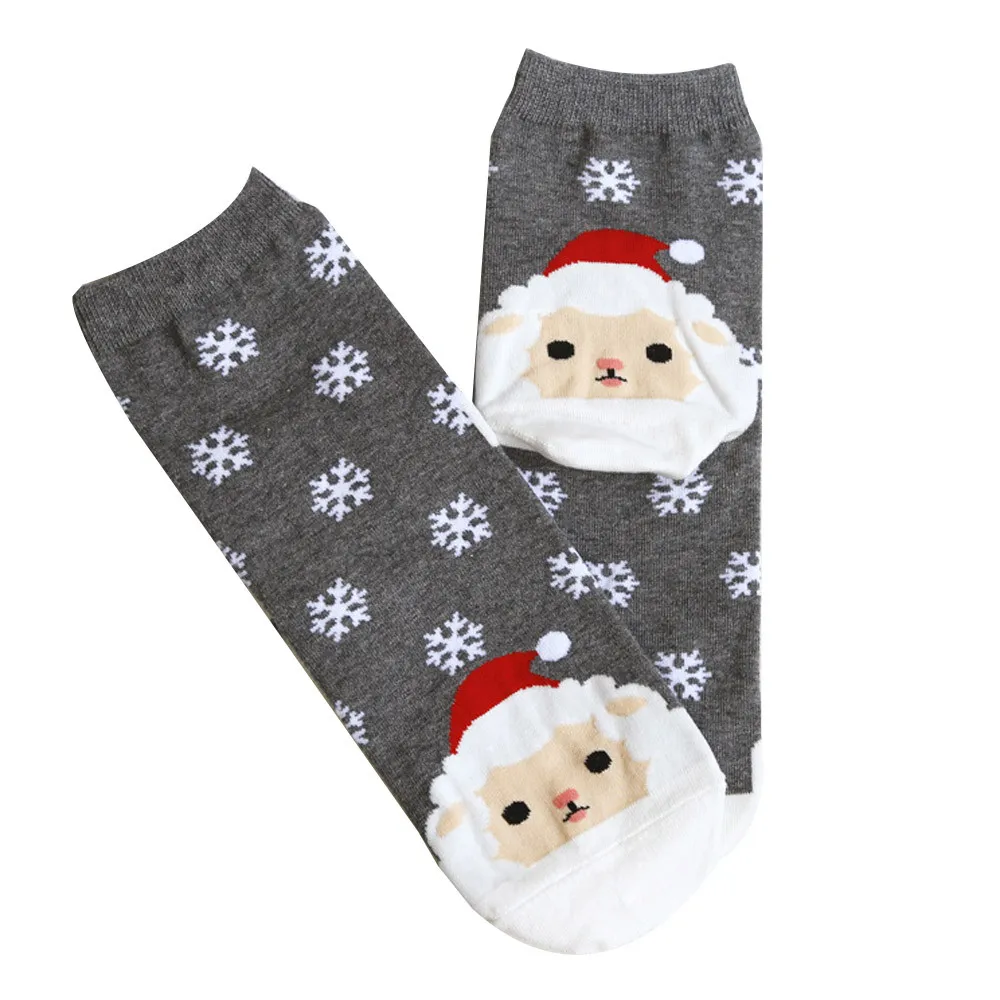 Забавный мультяшный зимние осенние носки рождественские Женские повседневные милые носки унисекс harajuku skarpetki calcetines носки с пёртом - Цвет: Gray