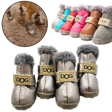 

4pcs/set Waterproof Pet Dog Shoes Anti-Slip Rain Snow Boot Thick Warm For Small Cats Dogs Puppy Dog Socks Booties Pet Product