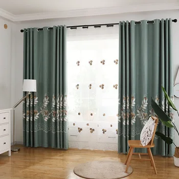 

Advanced Custom Laser Embroidered Curtains for Living Room Dining Room Room Study Simple Modern Embroidered Curtains Tulle