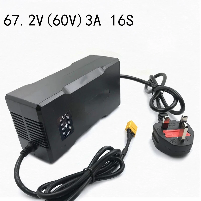 

16S 67.2V 3A Smart Fast e-Scooter Ebike Hoverboard Charger car For 60V Lithium Li-ion Battery Pack Lipo Electric bike One Wheel