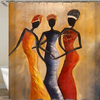 

Dafield Black Girl Shower Curtain African American Women High Quality Bathroom Waterproof Polyester for Bathroom Hooks