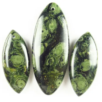 

3pcs/set 20.2g Natural Kambaba Jaspers Olivary Pendant Bead 50x20/35x15mm TJ91