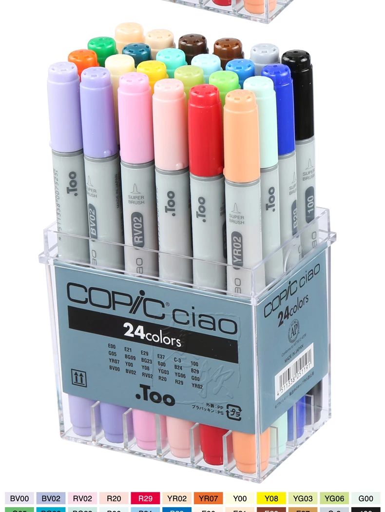 Copic-rotulador Ciao, mi primer juego de iniciación COPIC, juego de 12  piezas Incluye 10 rotuladores COPIC Ciao negro y Sepia Multiliner -  AliExpress