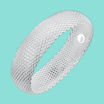 

925 Sterling Silver Braided Bangles For Women Wedding Engagement Party Style Jewelry
