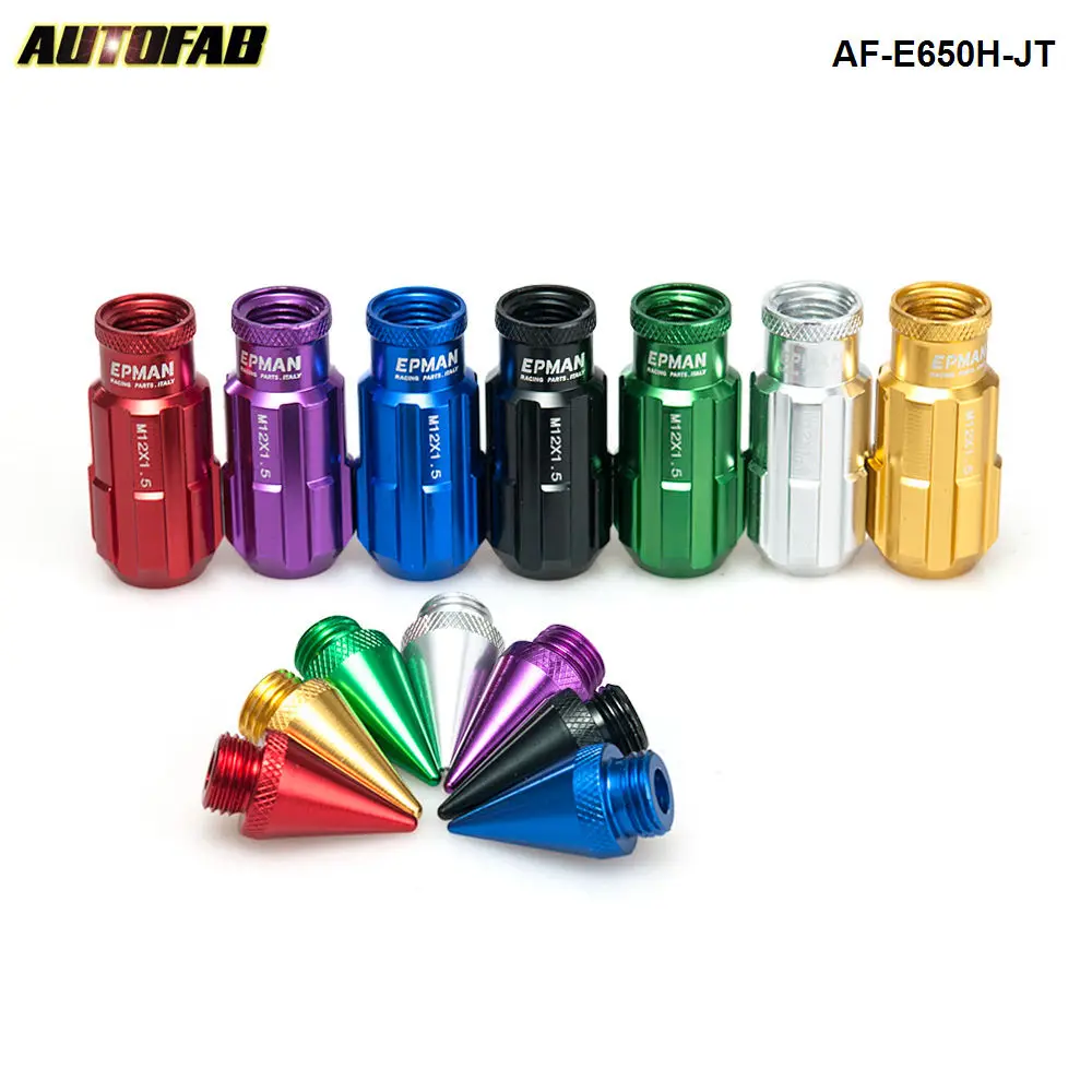 Racing Aluminum Locking Lug Nuts With Spikes 20pcs 12x1.5 W/Key For Honda Civic Aftermarker Wheel Nuts AF-E650H-1.5JT