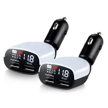 

3.4A Dual USB Car Charger with LED Current Voltage Display for Mobile Phones Tablets F-Best