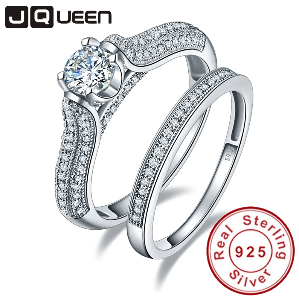 Женский комплект колец из серебра 2016 пробы 100% 925 карата|wedding ring ideas|wedding rings opalwedding