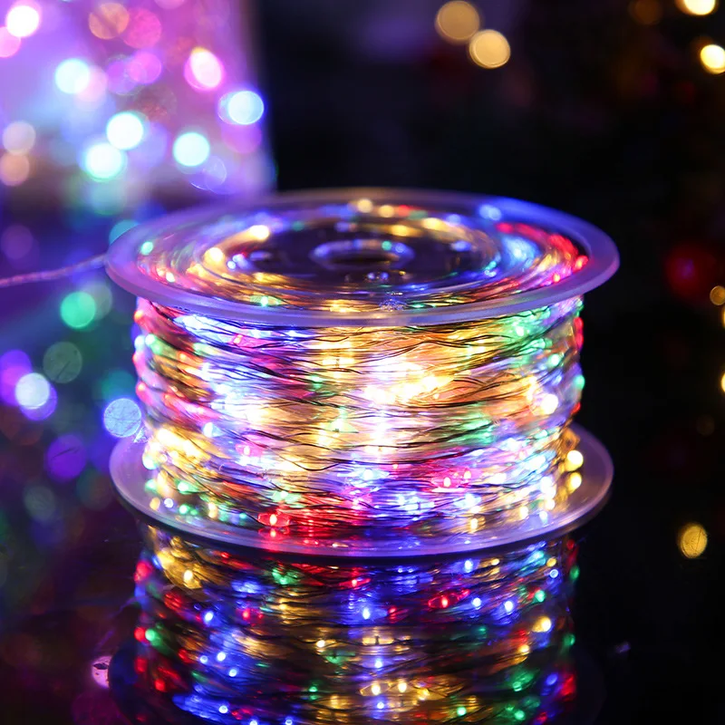 LED Fairy Garland 20 50 100M String Lights EU Plug Power Eight Function Modes Fairy Lights Christmas Wedding Party Decor