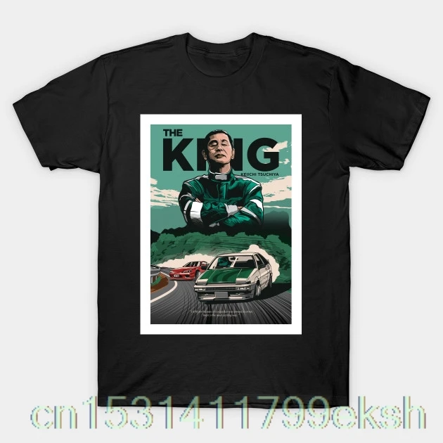 Дрейф JDM King - Keiichi Tsuchiya Мужская футболка с круглым вырезом горячая Распродажа