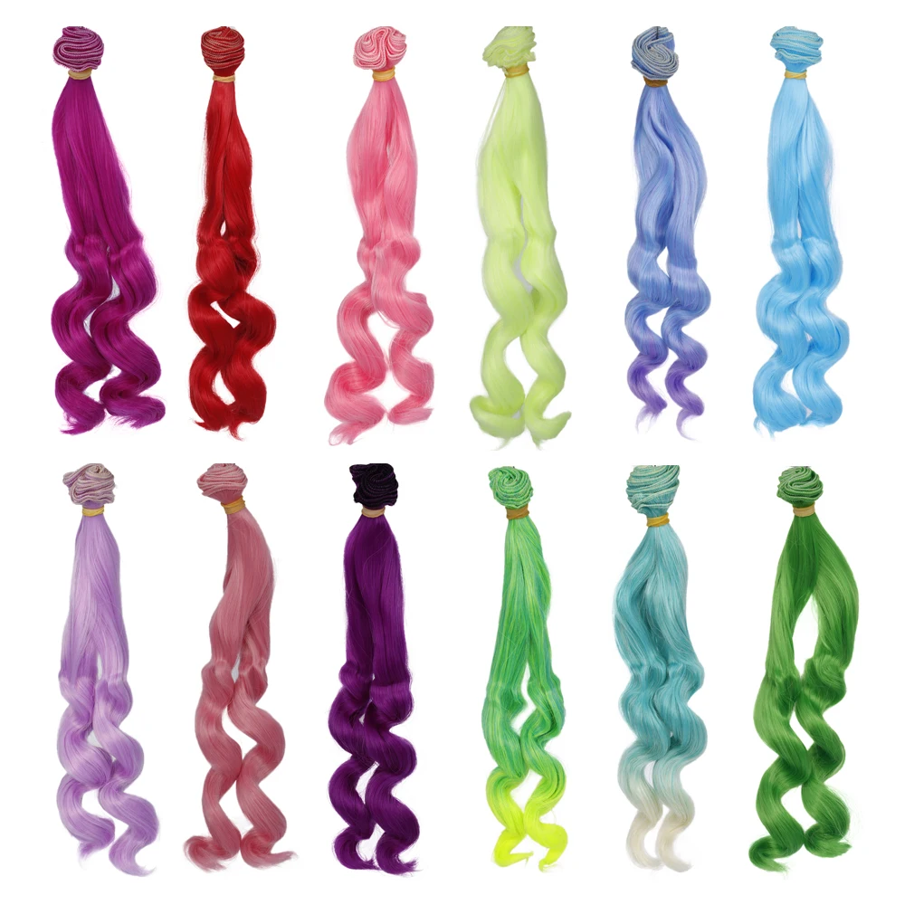 Aidolla 15*100CM BJD Wig Accessories For Dolls Doll Hair for 1/3 1/4 1/6 High-Temperature Wire Curly BJD Wigs Kid's Gift Toy