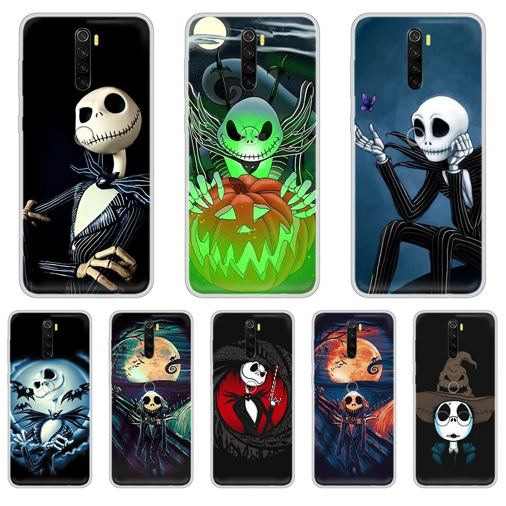Мягкий чехол Jack Skellington в стиле Хэллоуин прозрачный для телефона XIAOMI Redmi Note 3 4 5 6 7 8 9