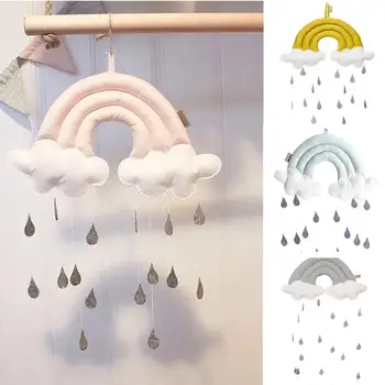 

DishyKooker Children's Bedside Hanging Pendant Rainbow Raindrops Cottoon Home Decoration Tent Accessory