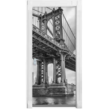 

Decal Home Decor DIY Door Retro Bridge Cool Sticker Self View Adhesive Paper for Living Room PVC Waterproof 3D Print Sticker Art