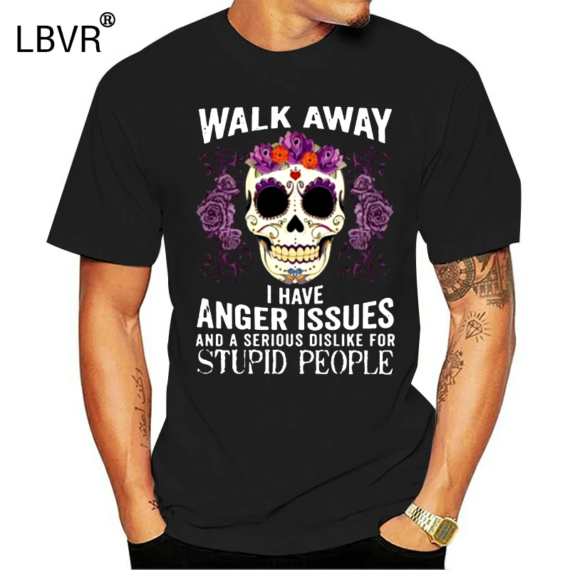 Мужская футболка Walk Away I Have Anger Issues и серьезная неприязнь для тупых людей-версия