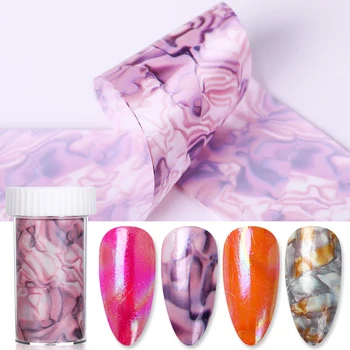 

1 Box Flower Nail Foil Sticker Marble Pattern Nail Transfer Decals Stickers Wraps Laser Foil Sticker DIY Nail Art Decoration