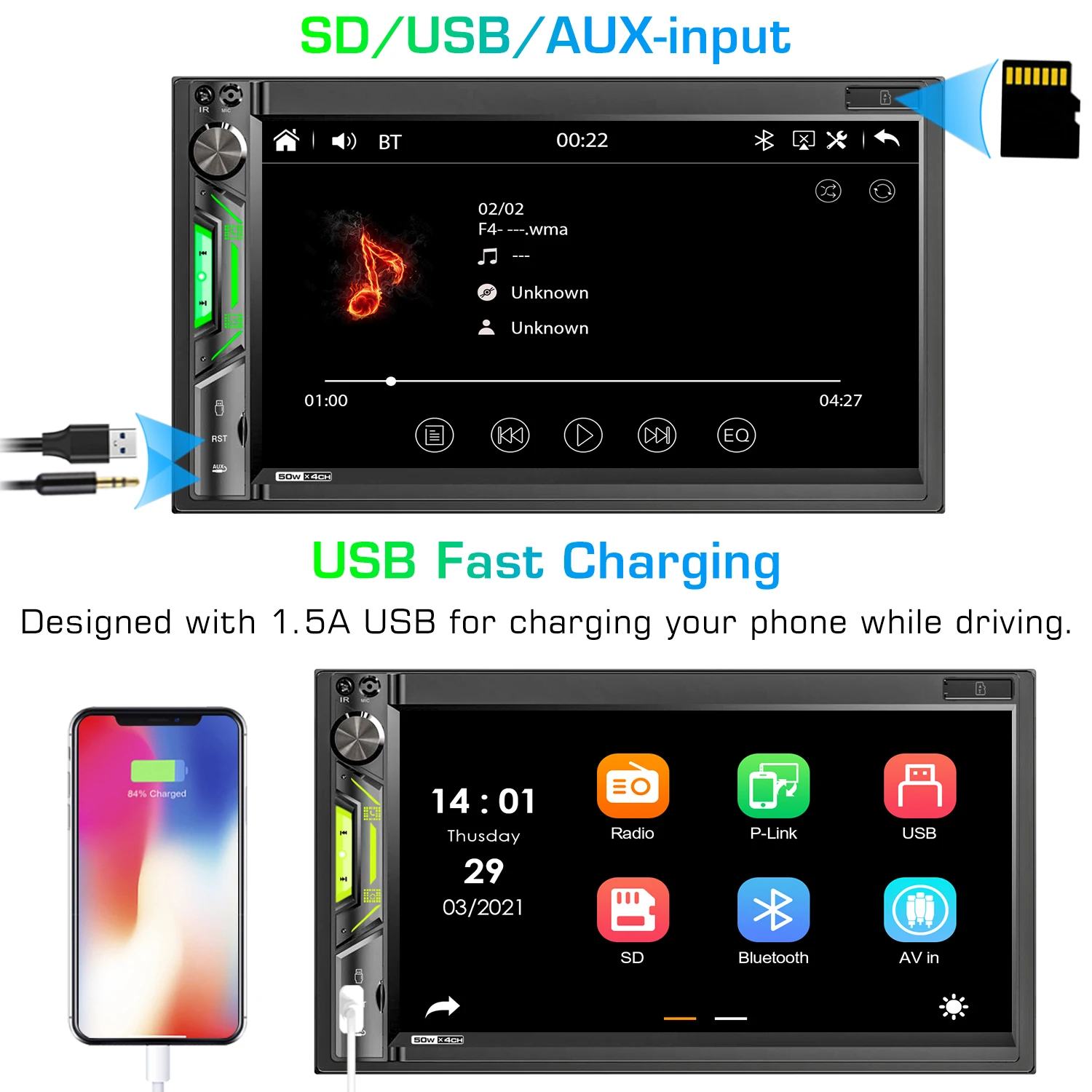 2din Car Radio MP5 Player Mp3 Player Radio Carplay Mirrorlink radio Bluetooth FM Car Radio For Universal 7'' Radio Player