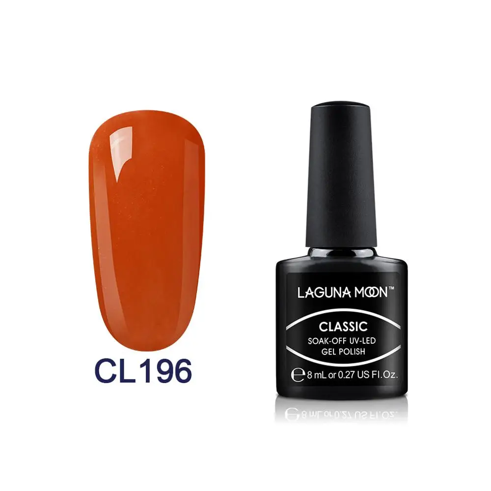 Lagundoon 8 мл оранжевый Цветной Гель-лак для ногтей покраска замачиваемый Полупостоянный гель УФ-и светодиодный эмалированный лак гель лак - Цвет: 196