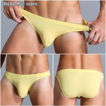 

Men Bulge Pouch Briefs Elastic Solid Underwear Man Briefs Shorts Seamless Male Underpants Retail