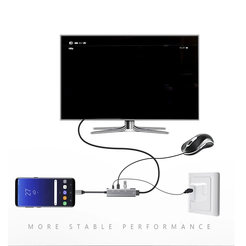 4 в 1 концентратор USB3.1 к HDMI/USB3.0/PD адаптер для Nintendo Type C Hub Huawei P20 Mate 20 Pro|Сетевые