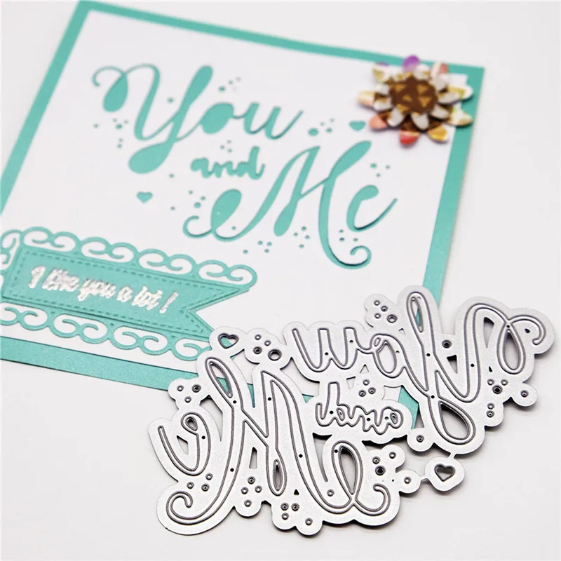 

Naifumodo Word Dies You and Me Metal Cutting Dies New 2019 for Card Making Scrapbooking Cuts Decor Stencil Craft Dies