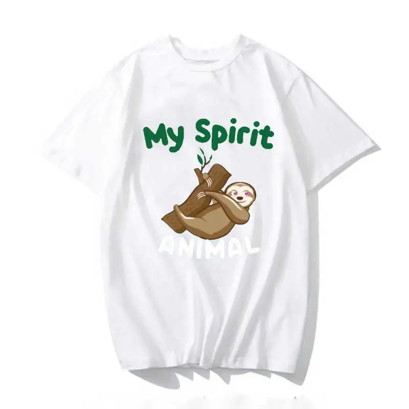 

Sloth My Spirit Animal Women's Harajuku Love Shirt Women Feminina Ladies Ulzzang Cotton T Shirts Women 2020 Summer Femme Clothes