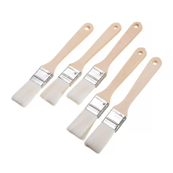 

5pcs 1'' Car Body Scratch Seam Sealer Paint Nylon Soft Bristle Wood Handle Brush Cleaning Tools Set