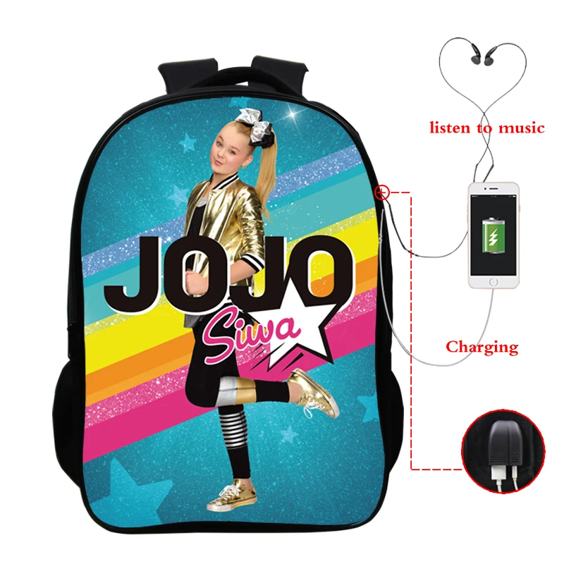 Школьная сумка JoJo siwa для девочек рюкзаки с USB школьная и мальчиков детская