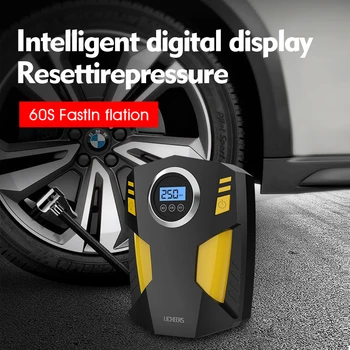 

Licheers Digital LED Car Air Compressor DC 12 Volt Car Portable Air Compressor Pump 100 PSI Tire Inflator for Car Motorcycles
