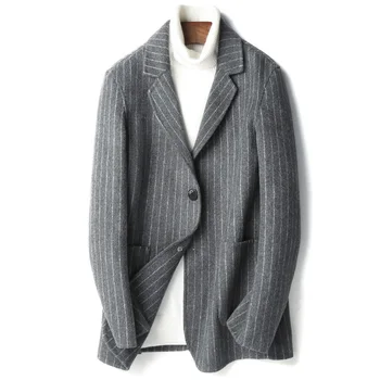 

Double Faced Wool Jacket Men Autumn Winter Top Quality Warm Coat Plus Size Blazer De Hombre 2020 D-19-00818-2 MF636