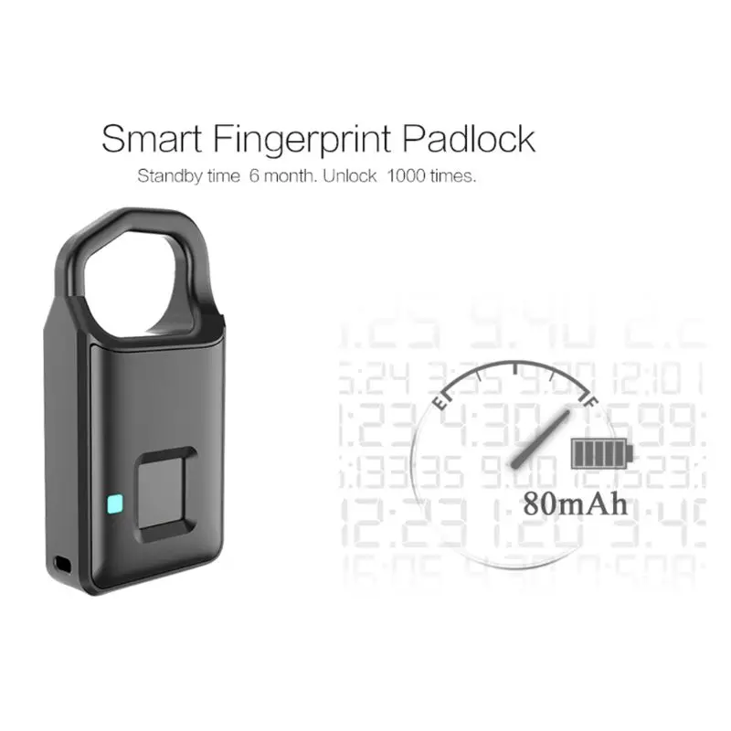 P4 USB зарядка отпечатков пальцев замок Противоугонный без ключа замок для дома багажный замок