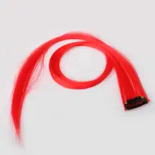 New Hot Colorful Clip On Hair Straight Extensions Personality Punk Red Long Hair Accessories SMR88