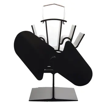 

EQ4-BK-2B 2 Blades Thermal Power Fireplace Stove Fan Heat Powered Stove Fan Heat Circulation Winter Warmer